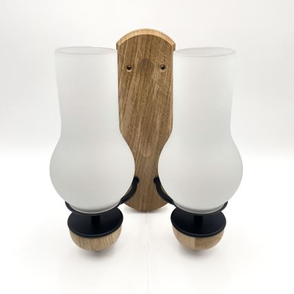 Brilagi - LED zidno svetlo COTTAGE 2xE14/40W/230V hrast/bela