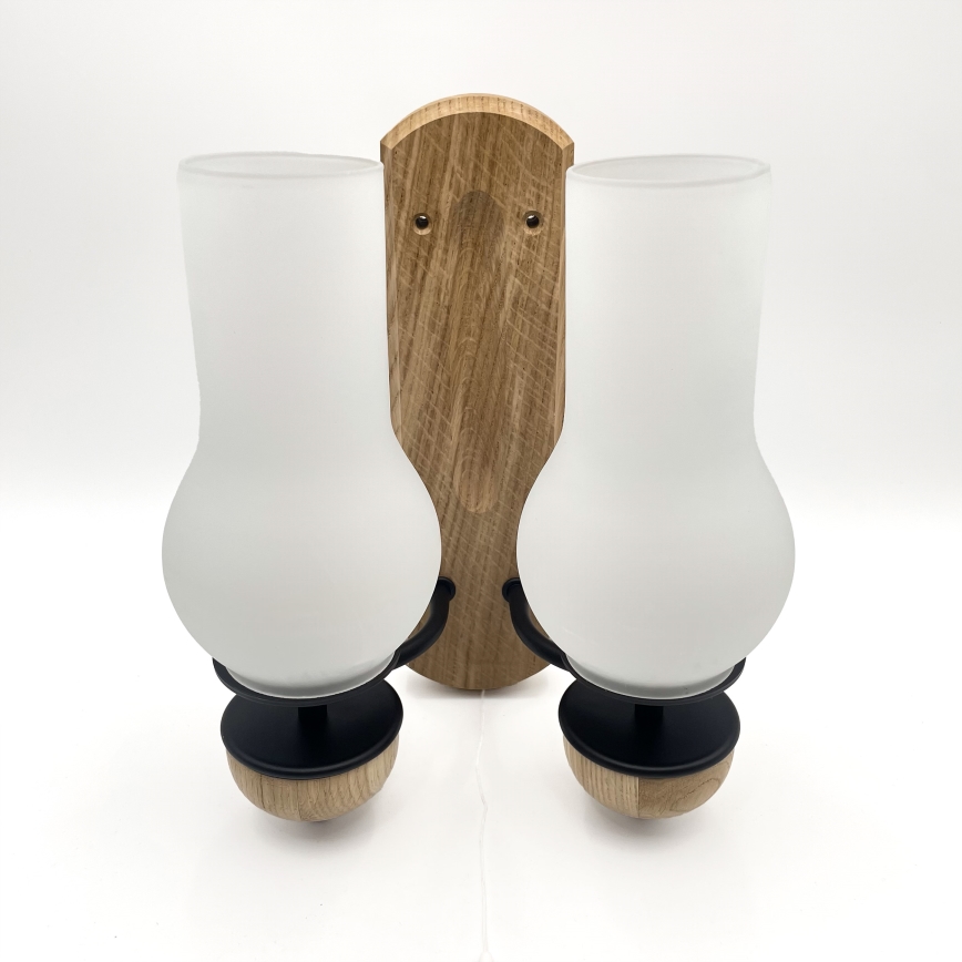 Brilagi - LED zidno svetlo COTTAGE 2xE14/40W/230V hrast/bela