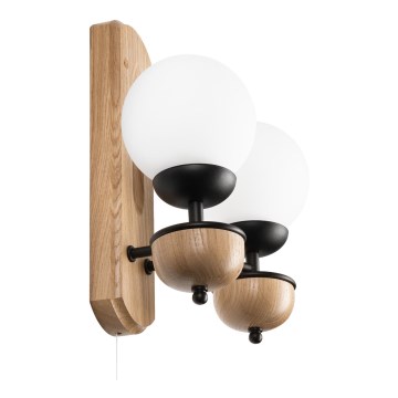 Brilagi - LED zidno svetlo COTTAGE 2xG9/40W/230V hrast/bela