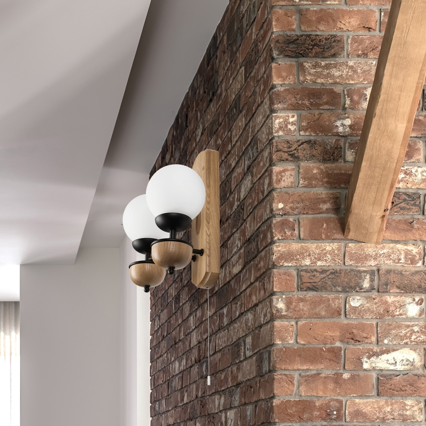 Brilagi - LED zidno svetlo COTTAGE 2xG9/40W/230V hrast/bela