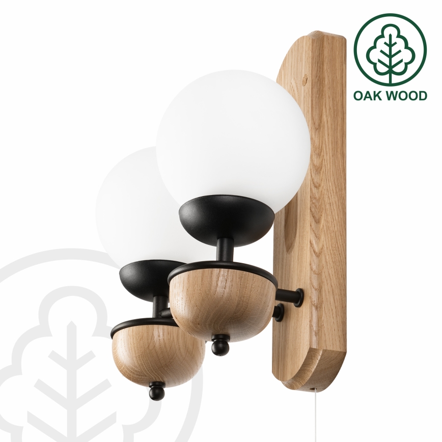 Brilagi - LED zidno svetlo COTTAGE 2xG9/40W/230V hrast/bela