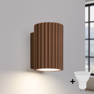 Brilagi - LED zidno svetlo CRESTO 1xGU10/10W/230V 10 cm braon