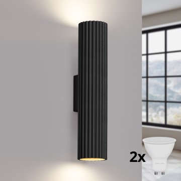 Brilagi - LED zidno svetlo CRESTO 2x GU10/10W/230V, 30 cm, crna