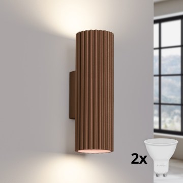 Brilagi - LED zidno svetlo CRESTO 2xGU10/10W/230V 20 cm braon