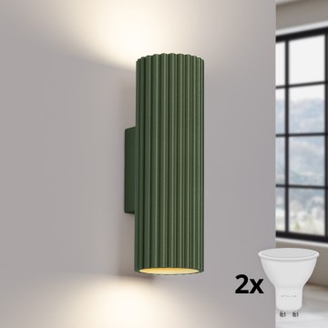 Brilagi - LED zidno svetlo CRESTO 2xGU10/10W/230V 20 cm zelena