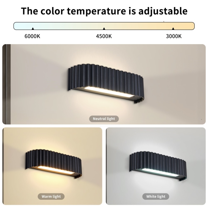 BRILAGI - LED Zidno svetlo FALCON MODERN LED/10W/230V 30 cm 3000/4500/6000K crna