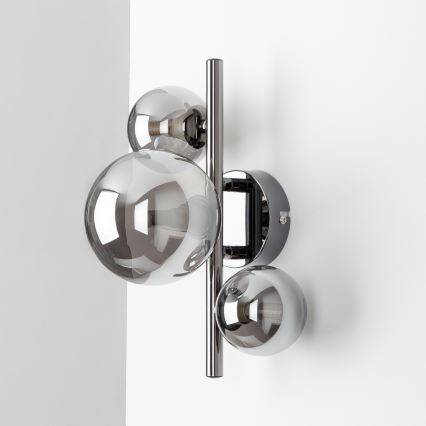 Brilagi - LED zidno svetlo MILLA 3xG9/3W/230V crni hrom/dimljeno staklo