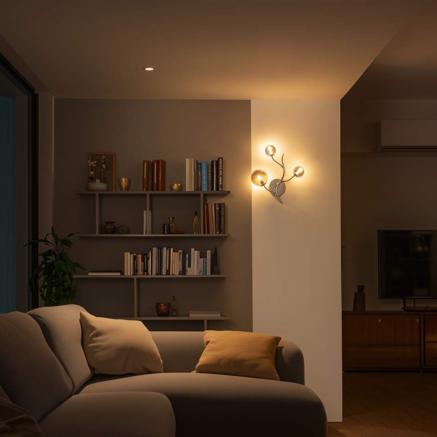 Brilagi - LED zidno svetlo MISTEL 3xG9/3W/230V crni hrom/zadimljeno staklo