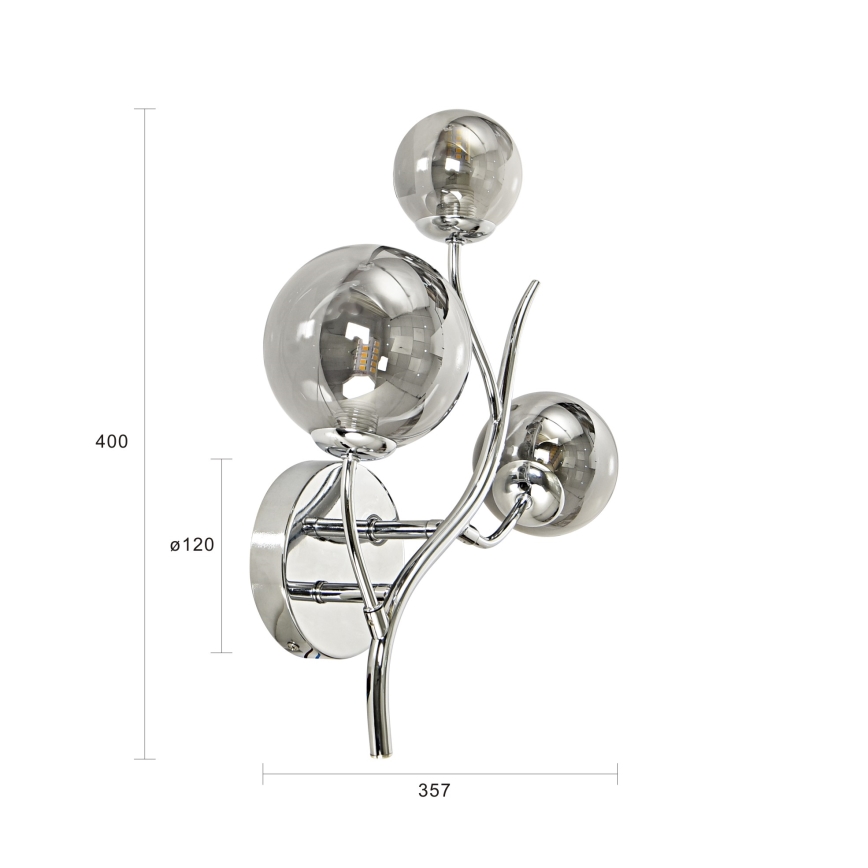 Brilagi - LED zidno svetlo MISTEL 3xG9/3W/230V crni hrom/zadimljeno staklo