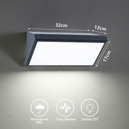 Brilagi - LED prigušiva spoljno zidno svetlo TRIANGLE 1xE27/6W/230V 2700-6500K IP65 antracit