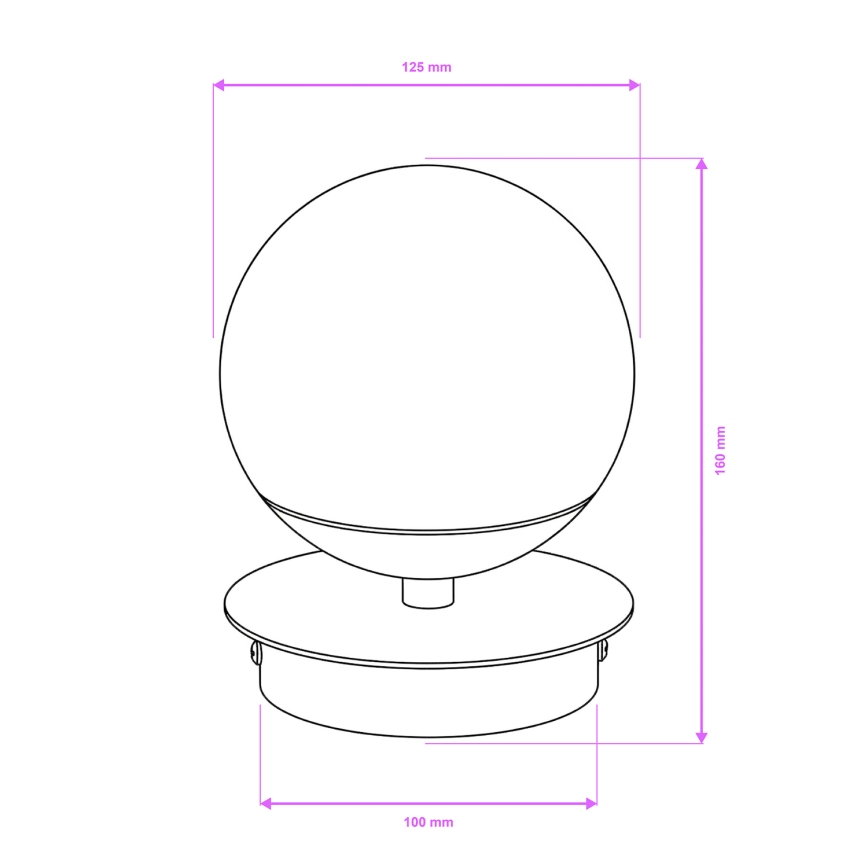 Brilagi - LED kupatilsko zidno svetlo BALL LED/6W/230V 3000/4000/6500K IP44 crno