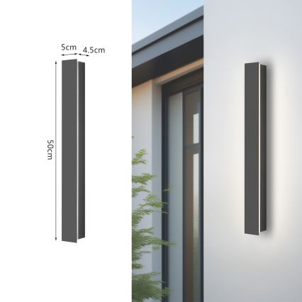Brilagi - LED spoljašnje zidno svetlo LINEAR LED/12W/230V 4000K IP65 50 cm antracit CRI 90