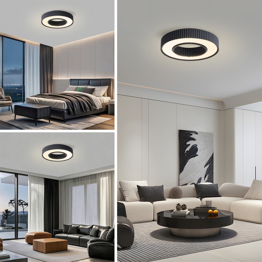 Brilagi - LED prigušiva plafonska svetiljka LUMIX LED/48W/230V 3000–6000K crna, prečnik 50 cm + daljinski upravljač