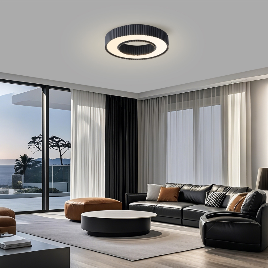 Brilagi - LED prigušiva plafonska svetiljka LUMIX LED/48W/230V 3000–6000K crna, prečnik 50 cm + daljinski upravljač