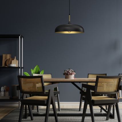Brilagi - Luster ABRAHAM na lanku, 1xE27/60W/230V, prečnik 45 cm, crna