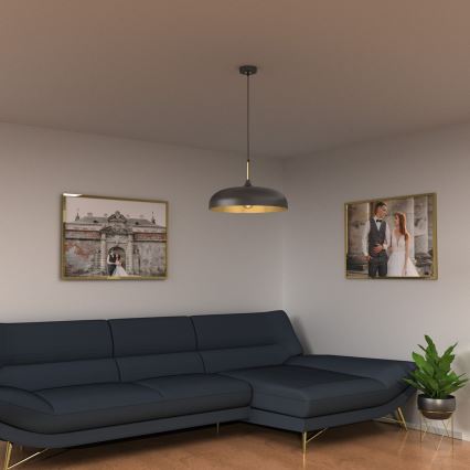Brilagi - Luster ABRAHAM na lanku, 1xE27/60W/230V, prečnik 45 cm, crna
