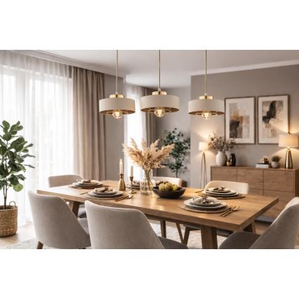 Brilagi - luster na kablu SPRING 1xE27/60W/230V Ø 20 cm bež/zlatna