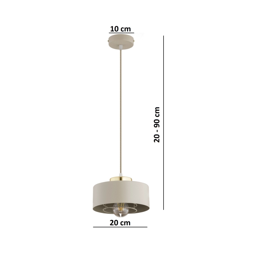 Brilagi - luster na kablu SPRING 1xE27/60W/230V Ø 20 cm bež/zlatna