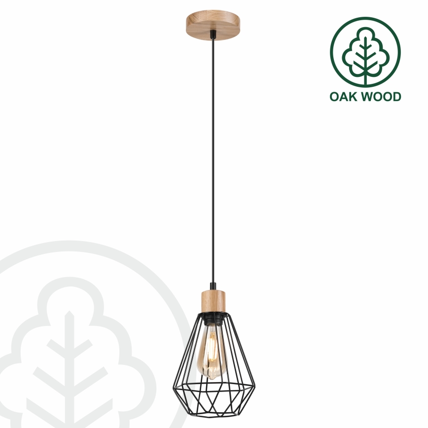 Brilagi - Luster na kablu WOODY BASKET 1xE27/60W/230V hrast