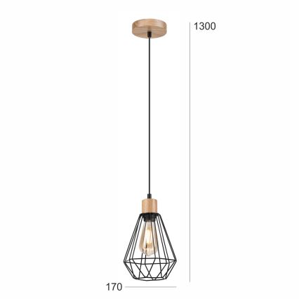 Brilagi - Luster na kablu WOODY BASKET 1xE27/60W/230V hrast