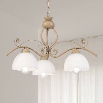 Brilagi - Luster na lancu ANTICO MODERN 3xE27/60W/230V bež