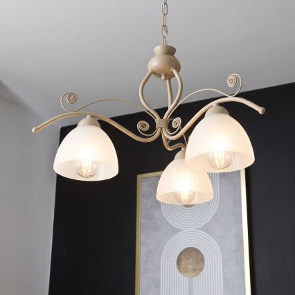 Brilagi - Luster na lancu ANTICO MODERN 3xE27/60W/230V bež