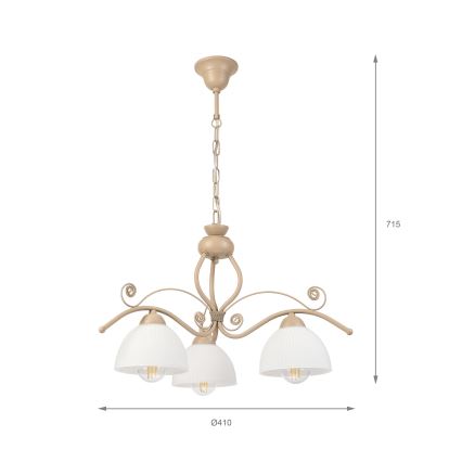 Brilagi - Luster na lancu ANTICO MODERN 3xE27/60W/230V bež