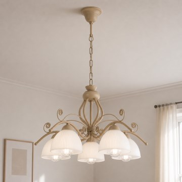 Brilagi - Luster na lancu ANTICO MODERN 5xE27/60W/230V bež