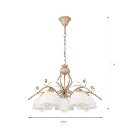 BRILAGI - Luster na lancu ANTICO MODERN 5xE27/60W/230V bež