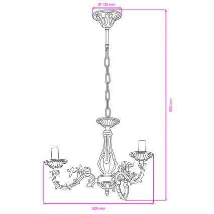BRILAGI - Luster na lancu CLASSIC 3xE14/10W/230V mesing