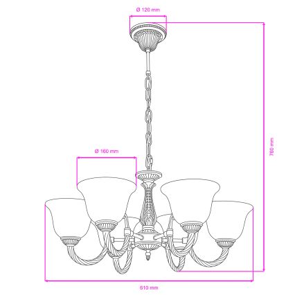 BRILAGI - Luster na lancu CLASSIC 6xE14/10W/230V mesing