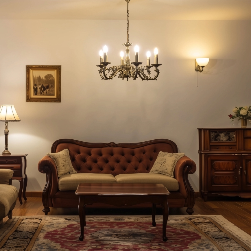 Brilagi - Luster na lancu CLASSIC 6xE14/60W/230V mesing