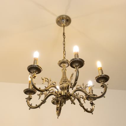 Brilagi - Luster na lancu CLASSIC 6xE14/60W/230V mesing