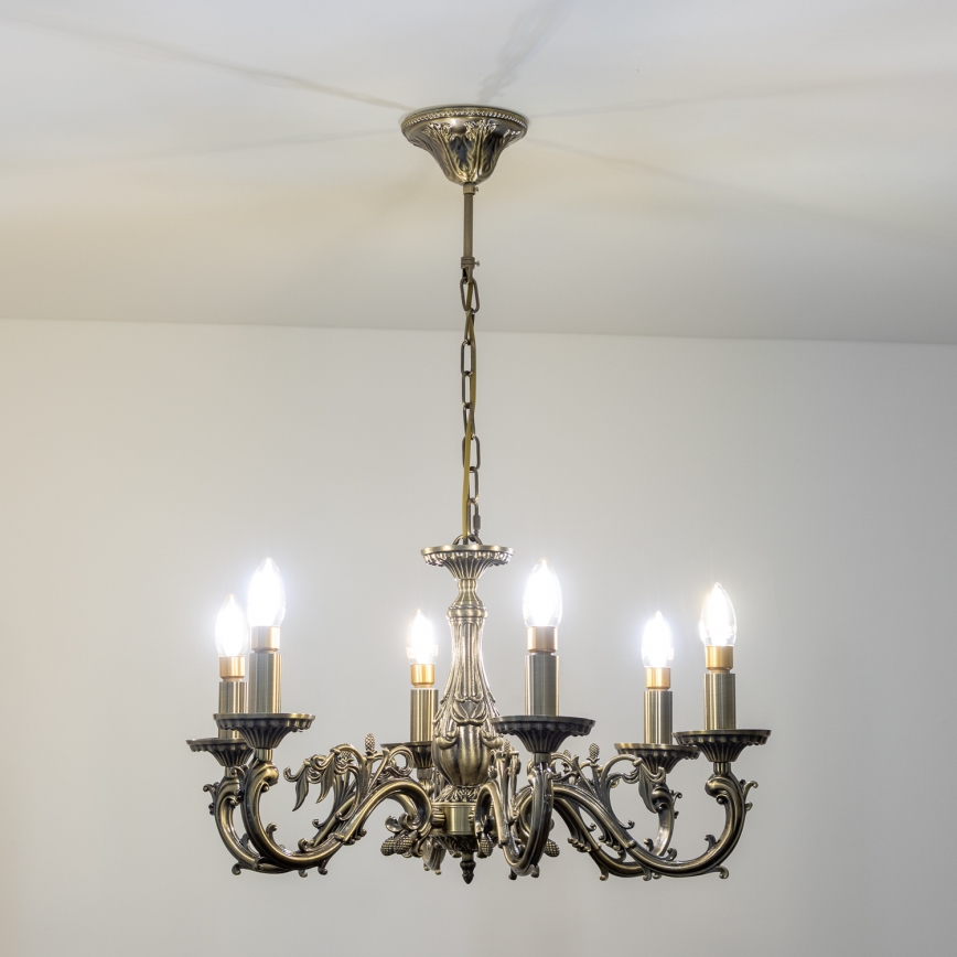 Brilagi - Luster na lancu CLASSIC 6xE14/60W/230V mesing