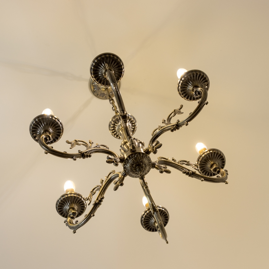 Brilagi - Luster na lancu CLASSIC 6xE14/60W/230V mesing