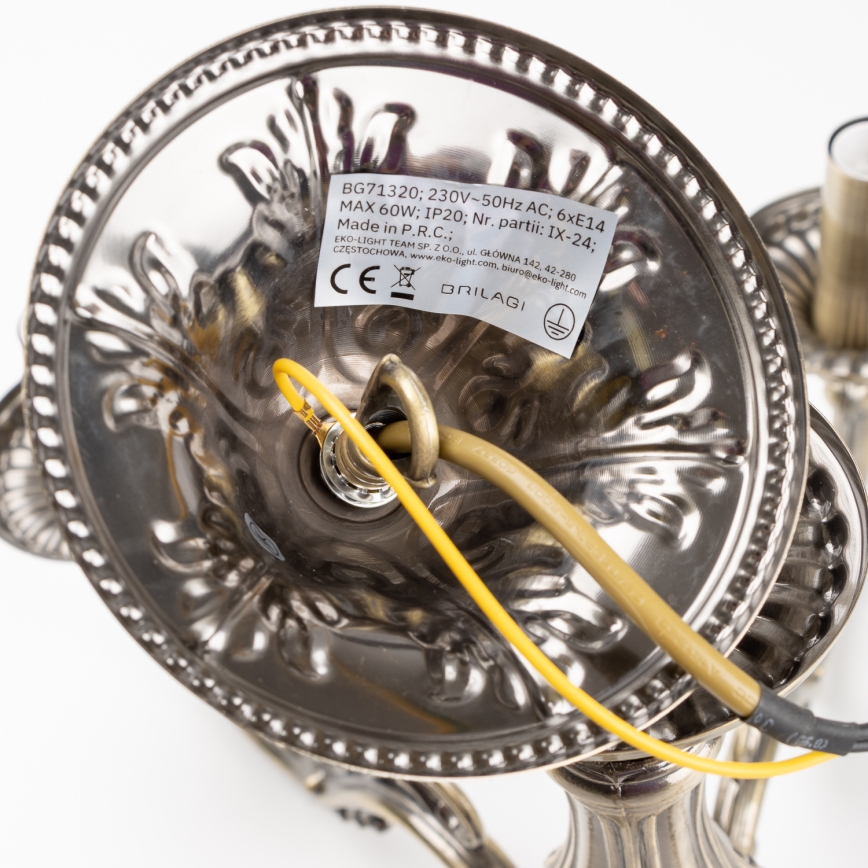 Brilagi - Luster na lancu CLASSIC 6xE14/60W/230V mesing