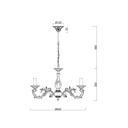Brilagi - Luster na lancu CLASSIC 6xE14/60W/230V mesing