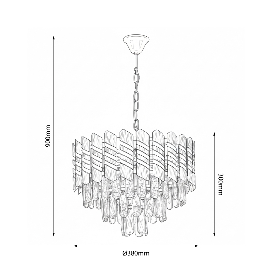 Brilagi - Luster na lancu CRISTAL 5xE14/40W/230V prečnik 38 cm