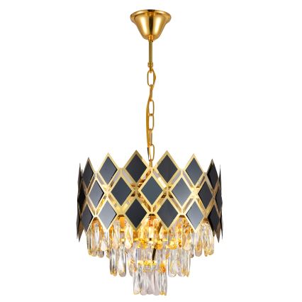Brilagi - Luster na lancu CRISTAL 5xE14/40W/230V prečnik 38 cm zlatna/crna