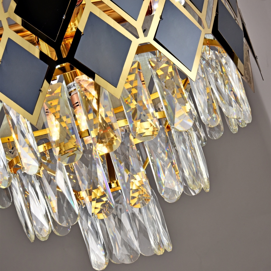 Brilagi - Luster na lancu CRISTAL 5xE14/40W/230V prečnik 38 cm zlatna/crna