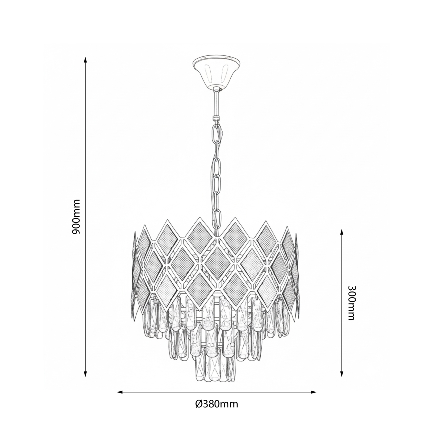 Brilagi - Luster na lancu CRISTAL 5xE14/40W/230V prečnik 38 cm zlatna/crna