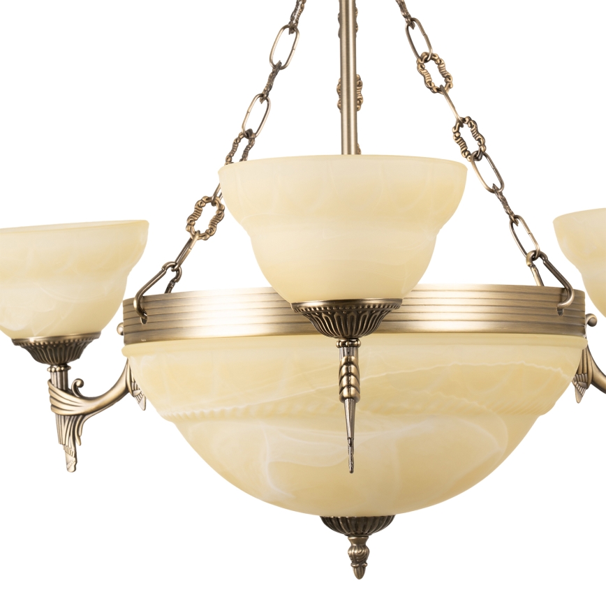 BRILAGI - Luster na lancu DAHLIA 6xE27/40W/230V prečnik 74 cm mesing