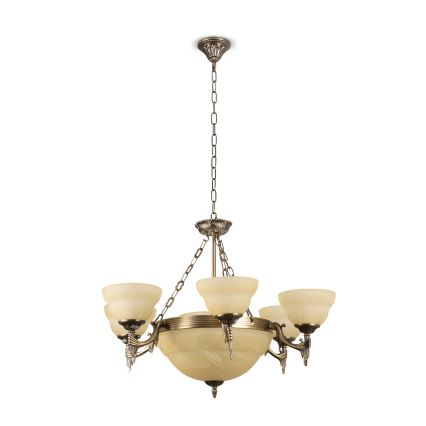 BRILAGI - Luster na lancu DAHLIA 9xE27/40W/230V prečnik 74 cm mesing