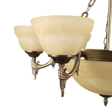 BRILAGI - Luster na lancu DAHLIA 9xE27/40W/230V prečnik 74 cm mesing