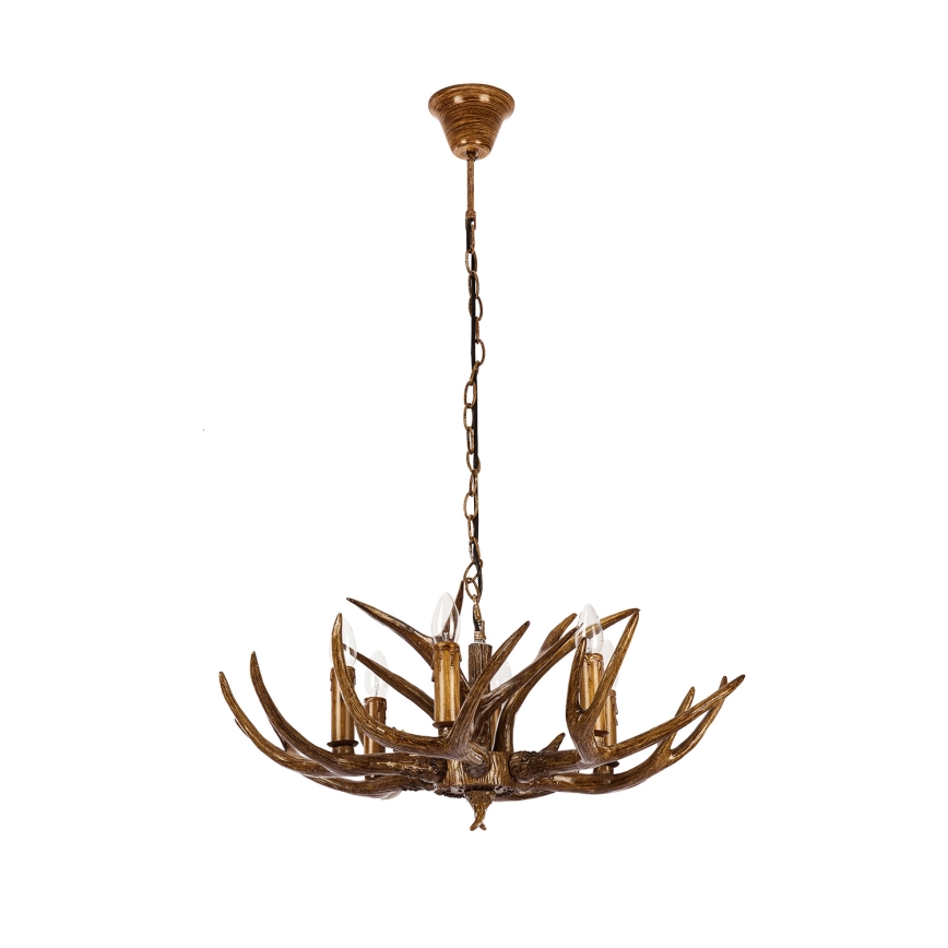 Brilagi - Luster na lancu DEER 6xE14/10W/230V Ø 70 cm, u obliku rogovlja