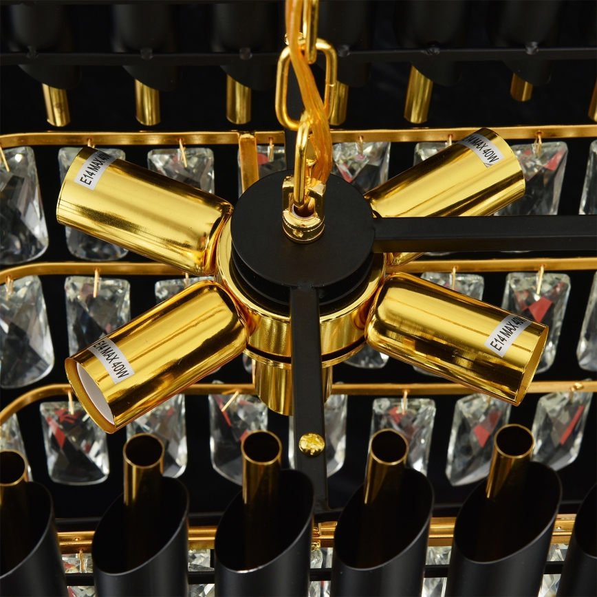 Brilagi - Luster na lancu ECLIPSE 10xE14/10W/230V 78x28 cm crna/zlatna