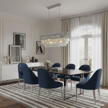 Brilagi - Luster na lancu ECLIPSE 10xE14/10W/230V 78x28 cm srebrna