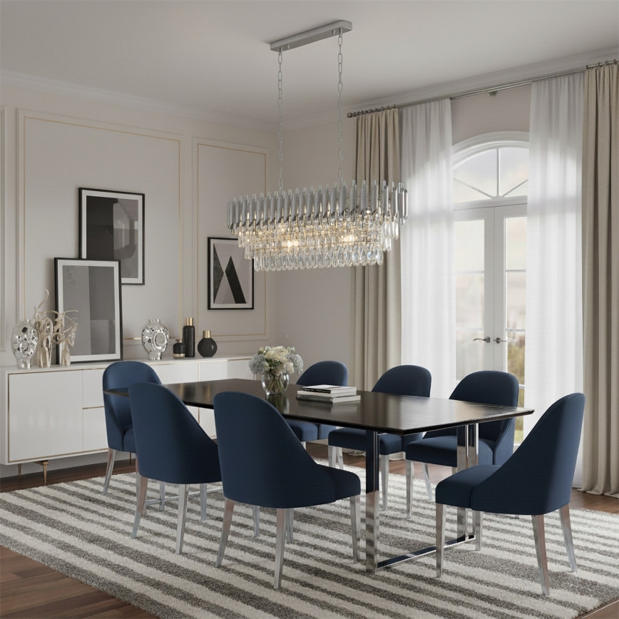 Brilagi - Luster na lancu ECLIPSE 10xE14/10W/230V 78x28 cm srebrna