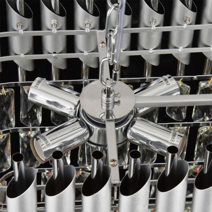 Brilagi - Luster na lancu ECLIPSE 10xE14/10W/230V 78x28 cm srebrna