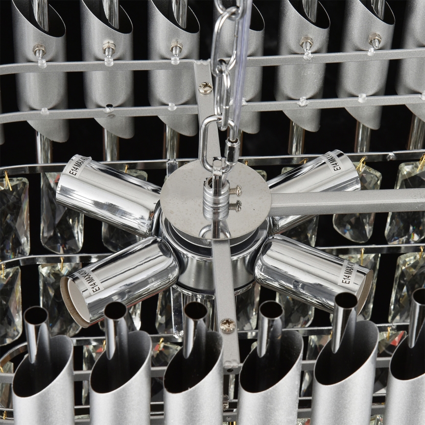 Brilagi - Luster na lancu ECLIPSE 10xE14/10W/230V 78x28 cm srebrna